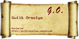 Gulik Orsolya névjegykártya